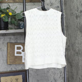 Universal Thread Womens Sweater Crochet Vest 94429888 Cream Off White XXL