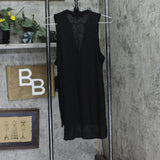 Almost Famous Juniors Knit Sleeveless Utility Tunic Top Black M
