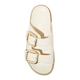 Universal Thread Womens Collin Bone Double Buckle Footbed Sandals Off White 12M