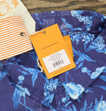 Coniglio Palm Beach Golfview Button-Up Short Sleeve Shirt Cranes Blue