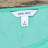 Nine West Womens Lightweight Roll Tab Blouse Shirt Top 1661b3d61ebf53 Green S