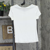 Polly & Esther Juniors Solid Scoop-Neck Skimmer Top White XL