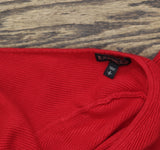 Express Womens Cropped Knit Tie Back Top Red S