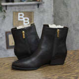 INC International Concepts Low Heel Side Zip Ankle Booties Black Beauty 6M
