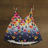 Anne Cole Floral Gradient Triangle Tankini Top Swim Gradient Floral Blue Multi S
