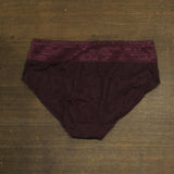 Warner's No Pinching Microfiber with Lace Panty Burgundy Soft Vines Purple L