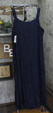 Sam & Jess Womens Ruched Strap Woven Tank Maxi Dress DA93885405P Navy Blue XL