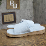 Isotoner Womens Slide Slippers Fuzzy Light Blue 8.5-9
