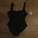 Vince Camuto Womens Scoop Neck Ring Textured One Piece Swimsuit V1L099 Black 12