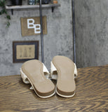 A New Day Woven Raffia Slide Sandals with Memory Foam Insole White Multi 8M
