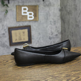 A New Day Womens Valentina Pointed Toe Buckle Ballet Flats 94462481 Black 8M