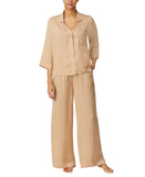 Sanctuary Womens Satin Pajama Shirt Top Button Up SY2726231 Almond Brown XL