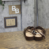 A New Day Womens Twiggy Multi Buckle Mini Heel Flats 94303762 Brown 9.5M