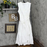 Charter Club Women's Cotton Eyelet Flounce Wrap Dress 100093988MS White 8
