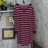 Gap Womens Henley Dorm Long-Sleeve Sleepshirt G1086XDLMA Red Multi XL
