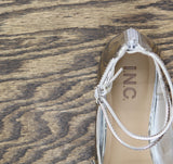 INC International Concepts Womens Valan Triple-Strapped Flats Silver Gray 9M