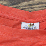 Tsunami Surf Co. Mens Long Sleeve Myrtle Beach Graphic T-Shirt Red Orange L