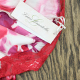 Linea Donatella Womens Greer Printed Satin Chemise Nightgown GRR110 Red Multi S