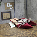 A New Day Womens Gwen Rhinestone Bow Heels Velvet 94656740 Burgundy Red 8.5M