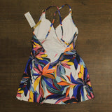 Anne Cole Womens Surplice Maillot Swimdress One Piece Swimsuit Blue Multi 8