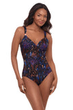 Miraclesuit Siren Tummy Control Underwire Bra One Piece Swimsuit Black Multi 10