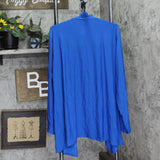 Antthony Womens Long-Sleeve Flowy Cardigan 695071 Sapphire Blue 2X