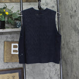 Universal Thread Crochet Sweater Vest Crewneck Sleeveless 94429877 Navy blue XL