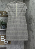 Calvin Klein Women's Plaid-Print Jewel-Neck Sheath Dress CD3PXC5T Khaki Multi 10