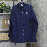 Lauren Ralph Lauren Embroidered Shirt Swim Cover Up Button Up Dark Navy Blue XL