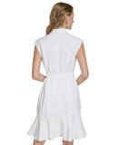 Calvin Klein Womens Sleeveless Button Up Shirt Dress M4CB8908 Soft White 16