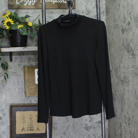 Dennis Basso Luxe Mock Neck Sweater with Bell Sleeves A672919 Black 2XS