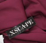 XSCAPE Womens Pleated Ruffled Gown 4452X Wine Red 6