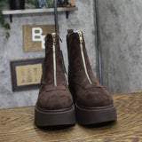 Wild Fable Honor Combat Platform Faux Suede Boots 94568512 Dark Brown 9M