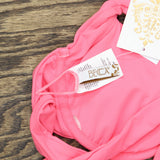 Becca Womens Shirred Underwire Bikini Swim Top 853557 Coral Reef Pink M