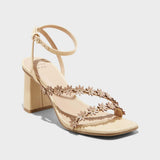 A New Day Women's Mirabel Strappy Heels 89530584 Beige Brown 10M