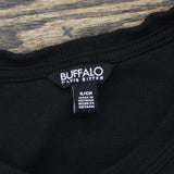 Buffalo Womens Ribbed Short Sleeve Round Neck T-Shirt Tee 1782655 Black S
