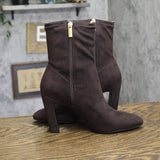 INC International Concepts Heel Ezmae Dress Booties Rich Truffle Brown 6.5M