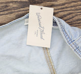 Universal Thread Womens Cropped Sleeveless Denim Halter Shirt Light Wash Blue L