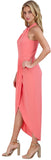 Julia Jordan Womens Knot-Neck Midi Halter Dress JJ38691 Melon Pink 14
