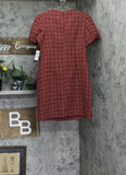 Jessica Howard Petite Tweed Embellished Neckline Shift Cocktail Dress Red 10P