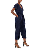 Tahari Asl Womens V-Neck Self-Tie Jumpsuit 2AM527-T2 Navy Blue 8