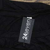 24Seven Comfort Apparel Womens Knit Tunic Half Sleeve Plus Size Top Black 1X