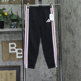 Adidas Little Girls Tricot Athletic Jogger Pants AG10644C Black / Pink 5