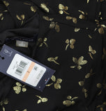Tommy Hilfiger Womens Printed Ruched-Waist Dress A4IJ114A Black / Gold 2
