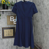 London Times Womens A-Line Short Sleeve Ponte Midi Dress 165b2115d4a16a