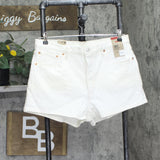 Levi's Womens 501 Original Shorts Denim Jean Jorts Disco Nights White 34
