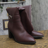 A New Day Womens Rhonda Under Knee Heeled Boots Block Heel Burgundy Red 10M