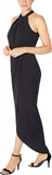 Julia Jordan Women's Knot Neck Tulip Hem Dress Black 8