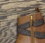 Michael Michael Kors Rory Logo Strap Flat Booties 40F2ROFE6L Luggage Brown 5M