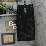 Wild Fable Womens Mid-Rise Sequin Lace Midi Skirt 91904755 Black S